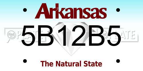 5B12B5 Arkansas License Plate