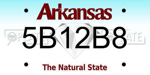 5B12B8 Arkansas License Plate