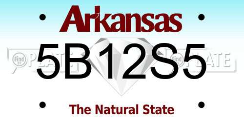 5B12S5 Arkansas License Plate