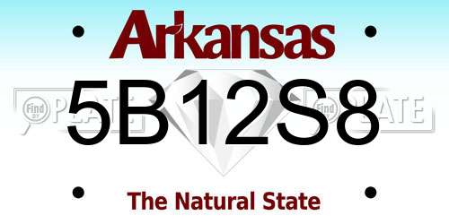 5B12S8 Arkansas License Plate