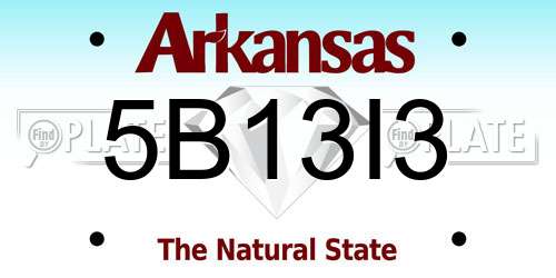 5B13I3 Arkansas License Plate