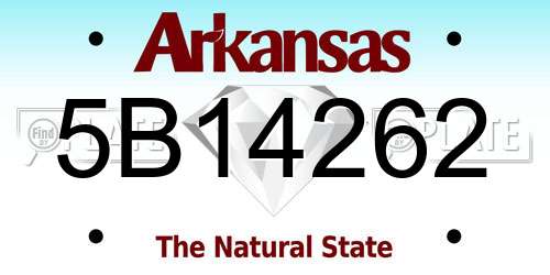5B14262 Arkansas License Plate