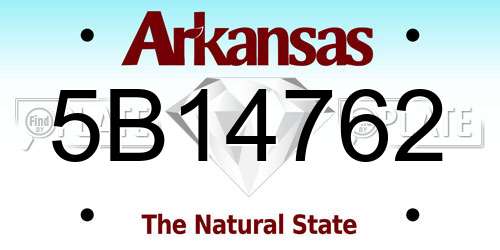 5B14762 Arkansas License Plate