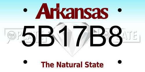 5B17B8 Arkansas License Plate