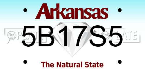 5B17S5 Arkansas License Plate
