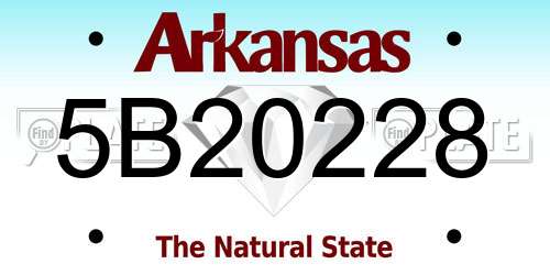 5B20228 Arkansas License Plate
