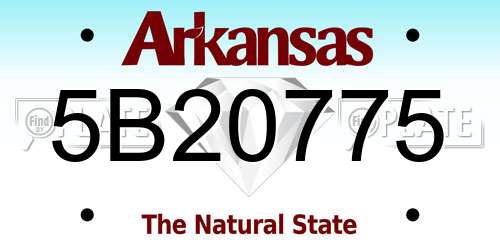 5B20775 Arkansas License Plate