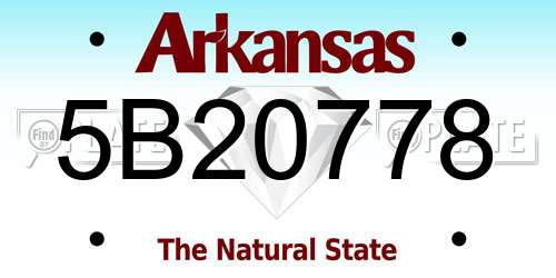 5B20778 Arkansas License Plate