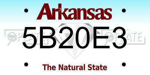 5B20E3 Arkansas License Plate