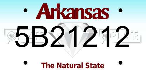 5B21212 Arkansas License Plate