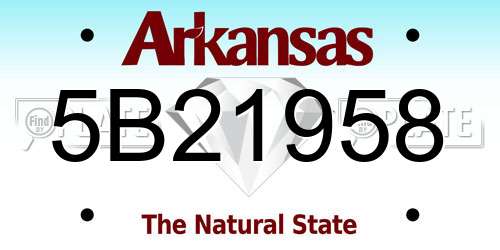 5B21958 Arkansas License Plate