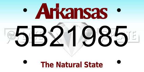 5B21985 Arkansas License Plate