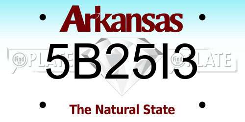 5B25I3 Arkansas License Plate