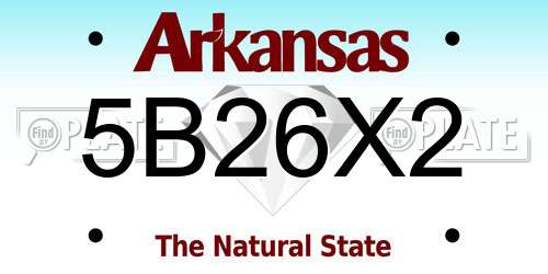 5B26X2 Arkansas License Plate