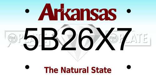 5B26X7 Arkansas License Plate