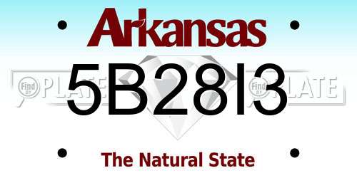 5B28I3 Arkansas License Plate