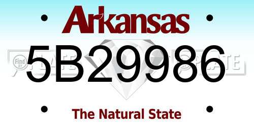 5B29986 Arkansas License Plate