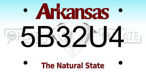 5B32U4 Arkansas License Plate