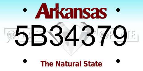 5B34379 Arkansas License Plate
