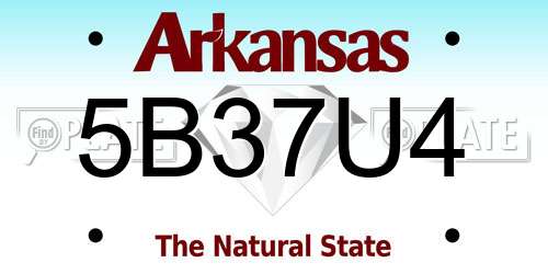 5B37U4 Arkansas License Plate