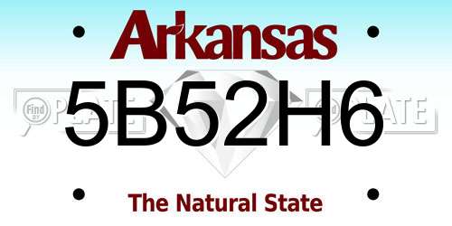 5B52H6 Arkansas License Plate