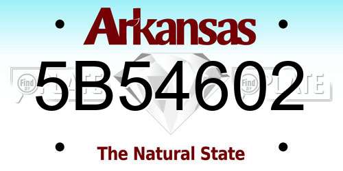5B54602 Arkansas License Plate
