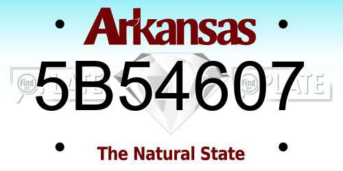 5B54607 Arkansas License Plate