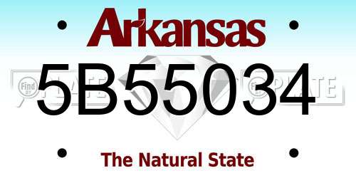 5B55034 Arkansas License Plate