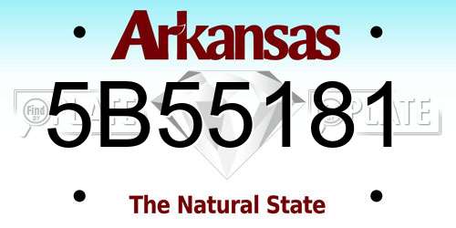 5B55181 Arkansas License Plate
