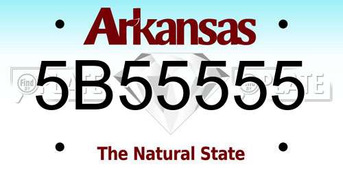 5B55555 Arkansas License Plate