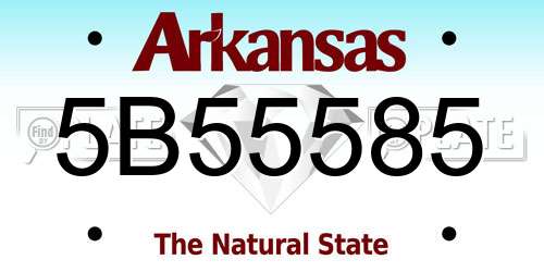 5B55585 Arkansas License Plate