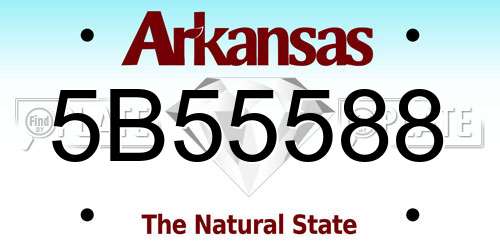 5B55588 Arkansas License Plate