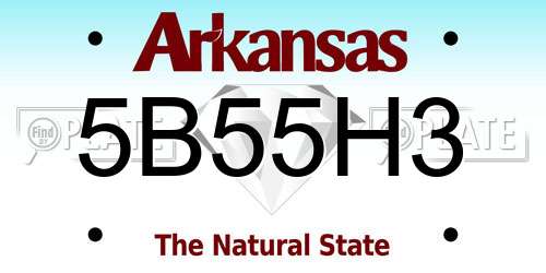 5B55H3 Arkansas License Plate