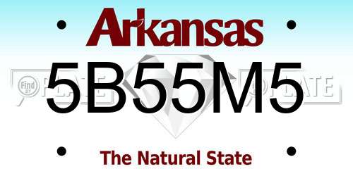 5B55M5 Arkansas License Plate