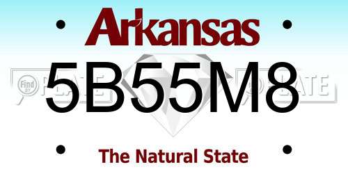 5B55M8 Arkansas License Plate