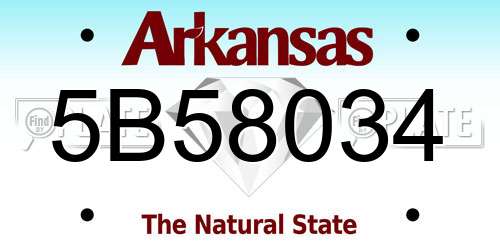 5B58034 Arkansas License Plate
