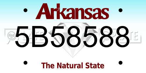 5B58588 Arkansas License Plate