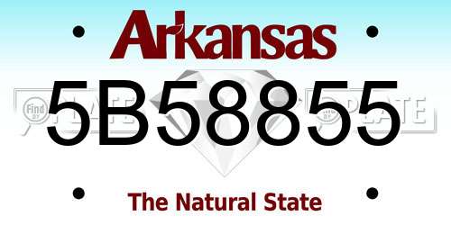 5B58855 Arkansas License Plate