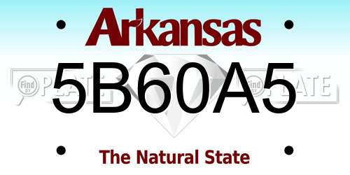 5B60A5 Arkansas License Plate