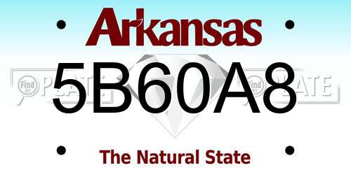 5B60A8 Arkansas License Plate