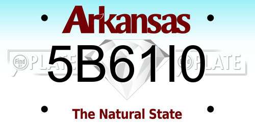 5B61I0 Arkansas License Plate