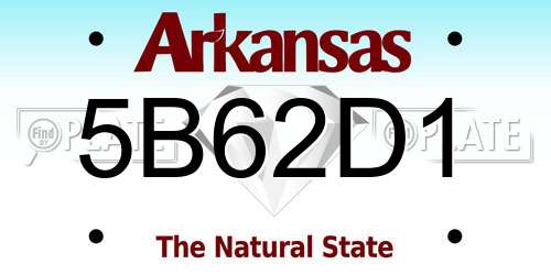 5B62D1 Arkansas License Plate
