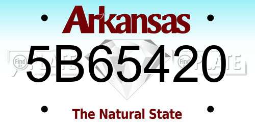 5B65420 Arkansas License Plate