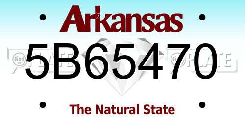 5B65470 Arkansas License Plate