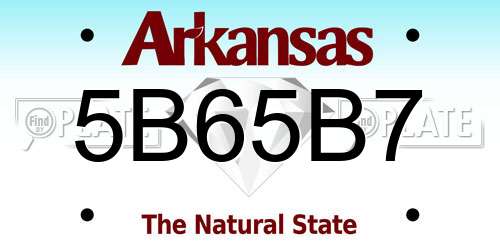 5B65B7 Arkansas License Plate