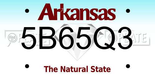5B65Q3 Arkansas License Plate