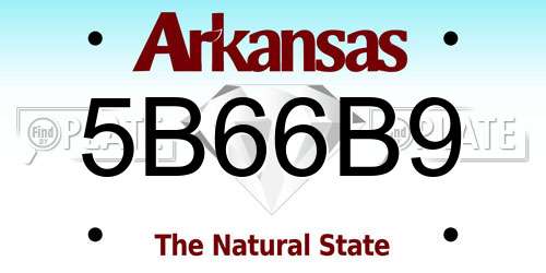 5B66B9 Arkansas License Plate