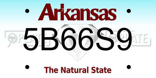 5B66S9 Arkansas License Plate
