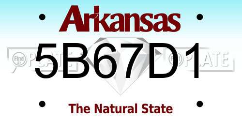 5B67D1 Arkansas License Plate