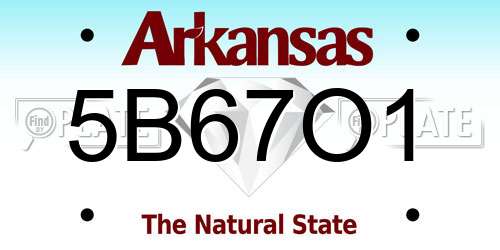 5B67O1 Arkansas License Plate